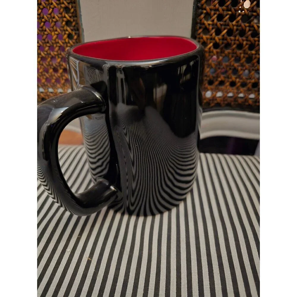 Rae Dunn Halloween Ghoulette Black Red Coffee Mug